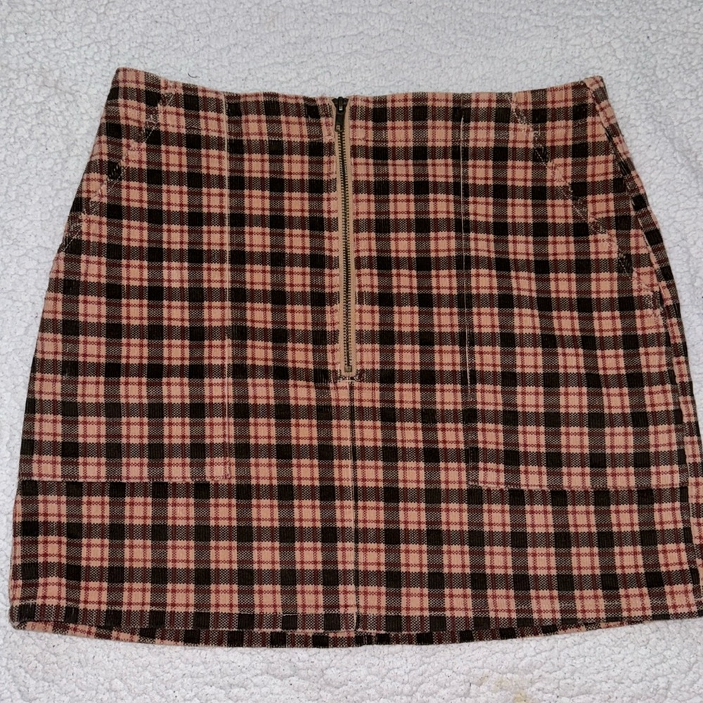 Brown & Red Plaid Wild Fable Skirt
